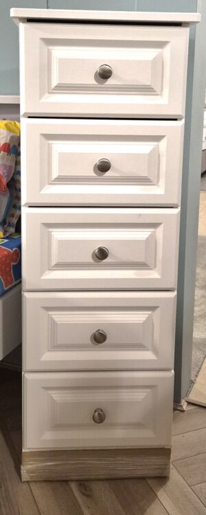 Avoca White 4 Drawer Narrow Chest