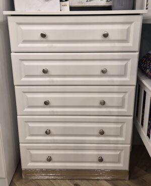 Avoca White 5 Drawer Chest