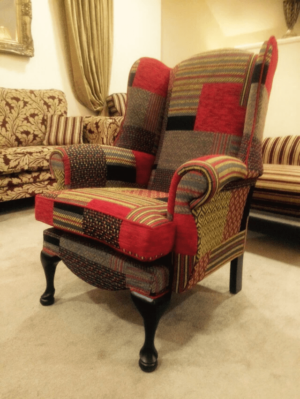 Queen Anne Patchwork Red Chair