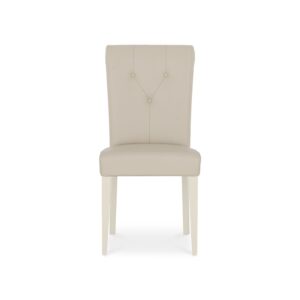 Montreux Antique White Upholstered Chair (Ivory Bonded Leather)