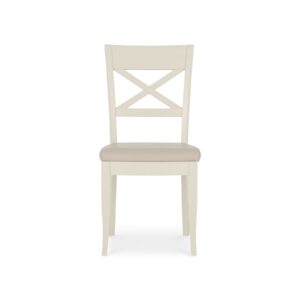 Montreux Antique White X Back Chair (Ivory Bonded Leather)