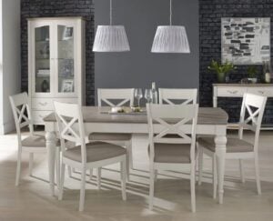 Montreux Washed Oak & Soft Grey 6-8ft Ext. Dining Table