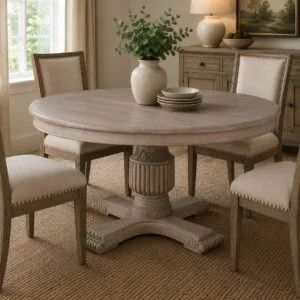 Sofia Rustic Brown 1.4m Round Dining Table
