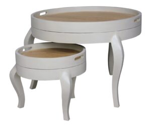 Annabelle Circular Nest of Tables Wood Top