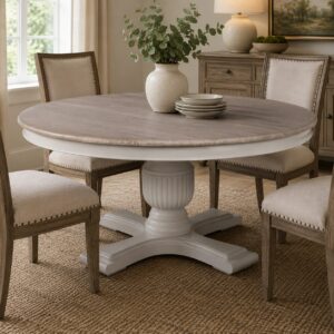 Sofia 1.6m Round Dining Table Hardwick/ Rustic Brown