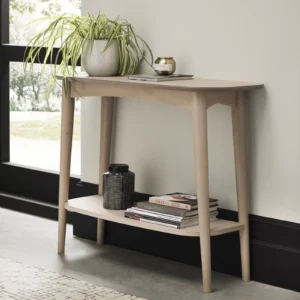 Dansk Scandi Oak Console Table With Shelf