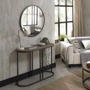 Chevron Console Table Weathered Ash