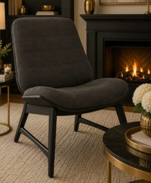 Vintage Weathered Oak + Peppercorn Casual Chair Dark Grey