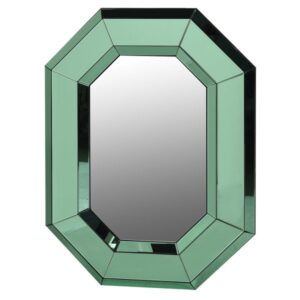 Green Glass Octagonal Mirror