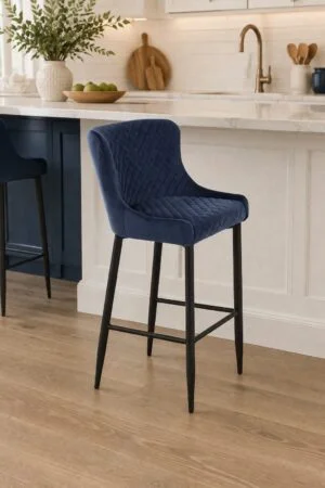 Danny Counter Stool Blue Velvet