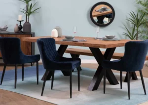 Danny Dining Chair Blue Velvet