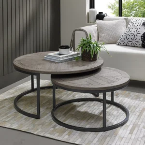 Atlas Silver Grey Nest Of Coffee Tables