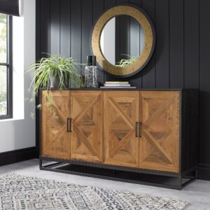 Killowen Rustic Oak & Peppercorn Wide Sideboard