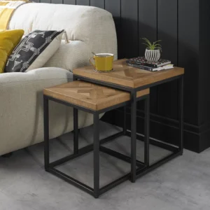 Killowen Rustic Oak Nest Of Tables