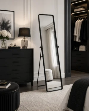 Feride Mirror Matt Black 45x180cm
