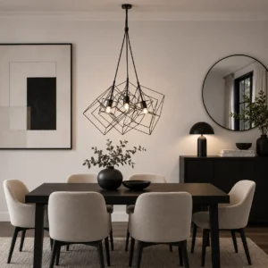 Kubinka 3 Light Hanging Lamp Matt Black