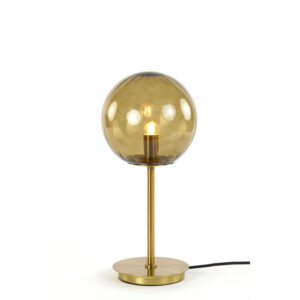 Magdala Table Lamp Brown Glass and Gold