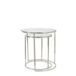 Duarte Nickel and Glass Side Table