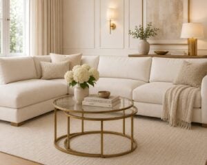 Ferati Coffee Table Set of 2 Glass and Gold
