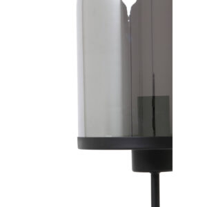 Maverick Table Lamp Matt Black and Smoked Glass 25x65cm