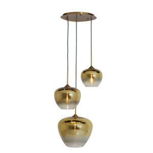 Mayson 3 Light Hanging Lamp Gold and Glass