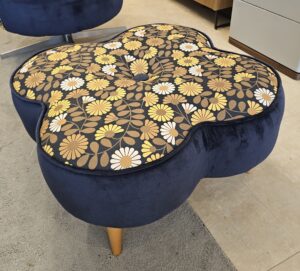 Daisy Large Stool - Bandon Velvet Navy