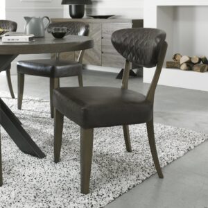Ellipse Fumed Oak Upholstered Chair