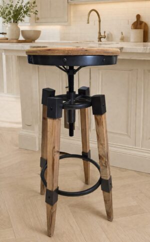 Wood Metal Barstool