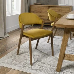 Jordan Upholstered Chair Mustard Velvet