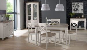Montreux Grey Washed Oak & Soft Grey 4-6 Extendable Table