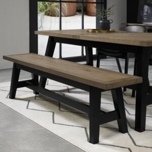 Jordan Weathered Oak & Peppercorn Bench